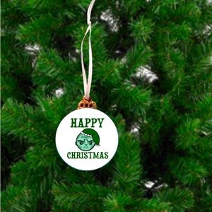 Ornament Tree Holiday Happy Christmas Harry Potter Voldemort Wood Round Handmade